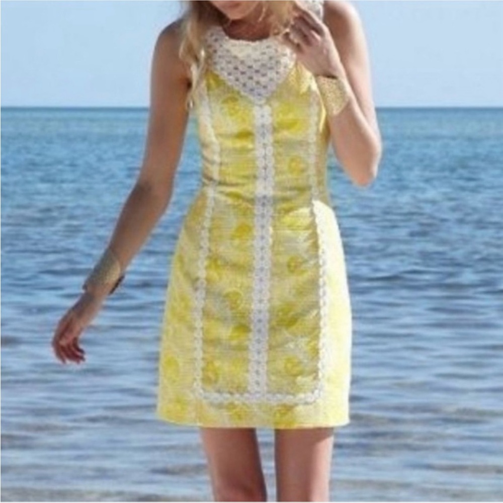 Lilly Pulitzer Yellow and White Halter Sundress